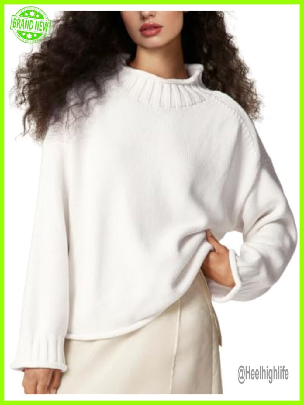 Womens Rollneck Sweater Oversized Cotton Sweater 2026